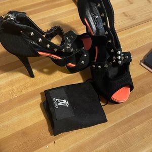 Janiko Designer Peeptoe Spiked Platform Heels